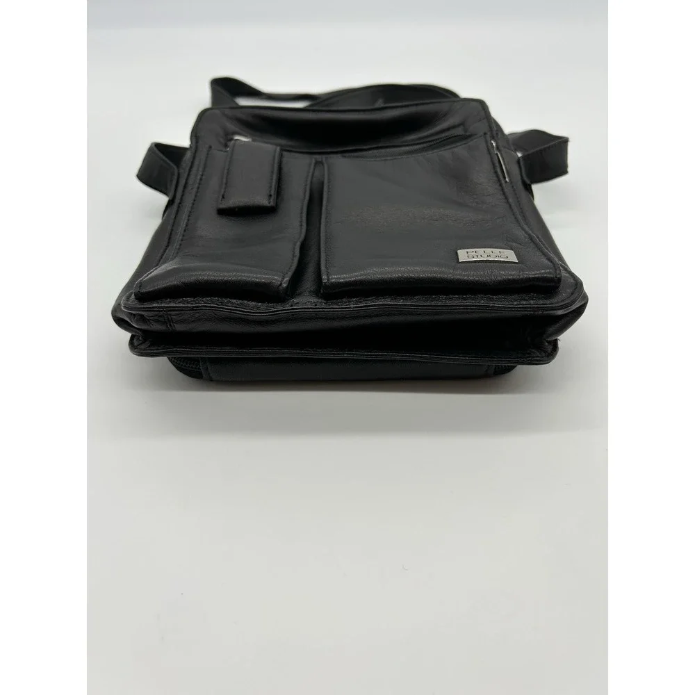 Pelle Studio Wilsons Black Leather Crossbody Bag Organizer Messenger Travel